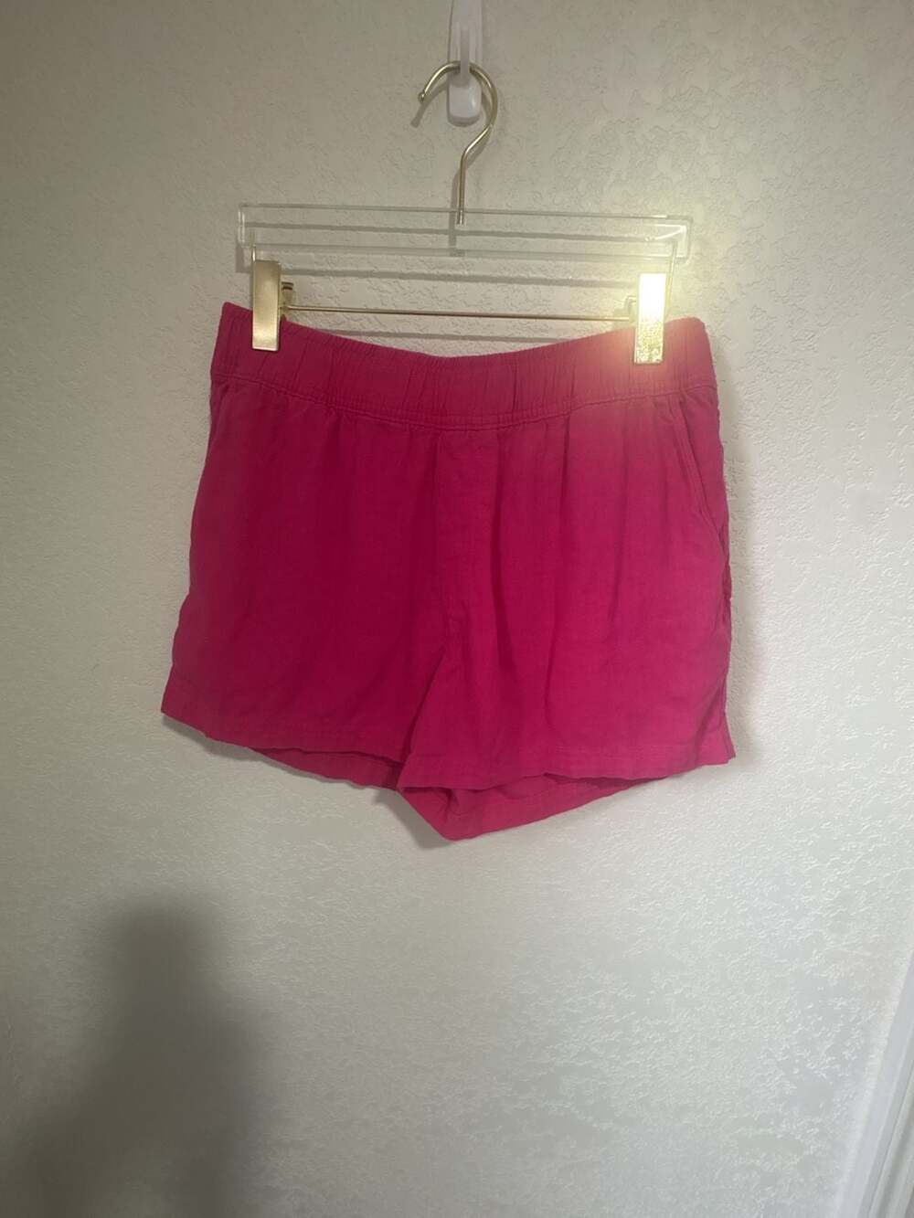 Gap Shorts Size M Pink Pull-On Linen Blend Pockets